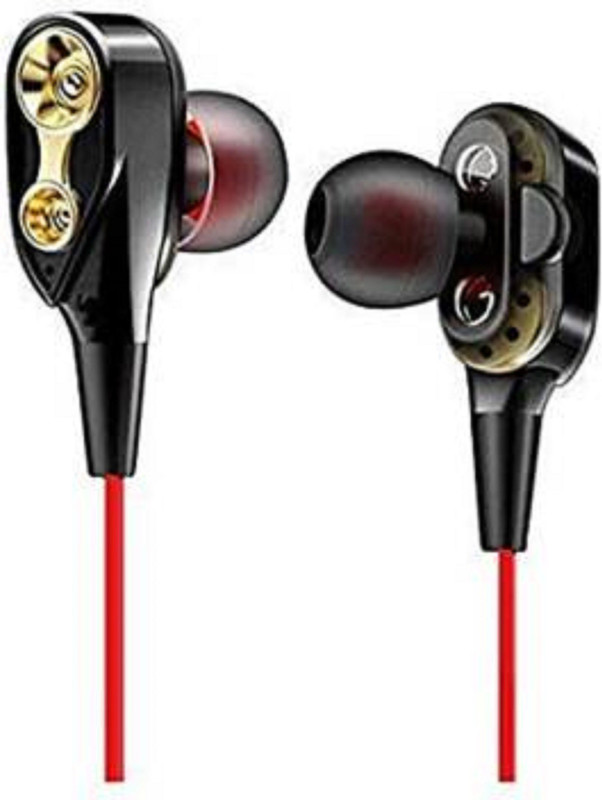 rajeev enterprises Boom 2 Earphone 4D Deep Bass Stereo Earphone Wired Headphone(Black, golden, In the Ear)
