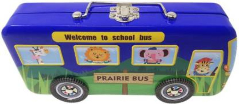 shivaye collection Bus Pencil box987 Cartoon Art Metal Pencil Box(Set of 1, Multicolor)