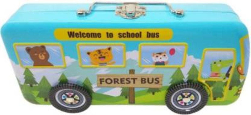 shivaye collection Bus Pencil box987 Cartoon Art Metal Pencil Box(Set of 1, Multicolor)