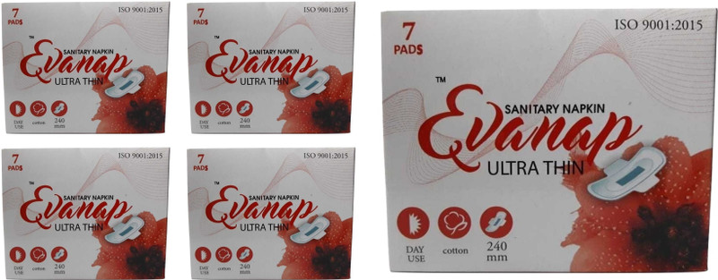 evanap ultra thin 240mm size-L Sanitary Pad(Pack of 5)