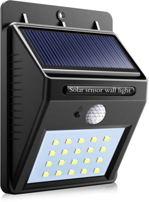 crownmart LED Solar Light PIR Motion Sensor Wall lamp Infrared Outdoor Waterproof Solar Light Set(Wall Mounted Pack of 1)