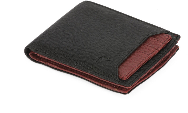 xcluso Men Black Artificial Leather Wallet(3 Card Slots)