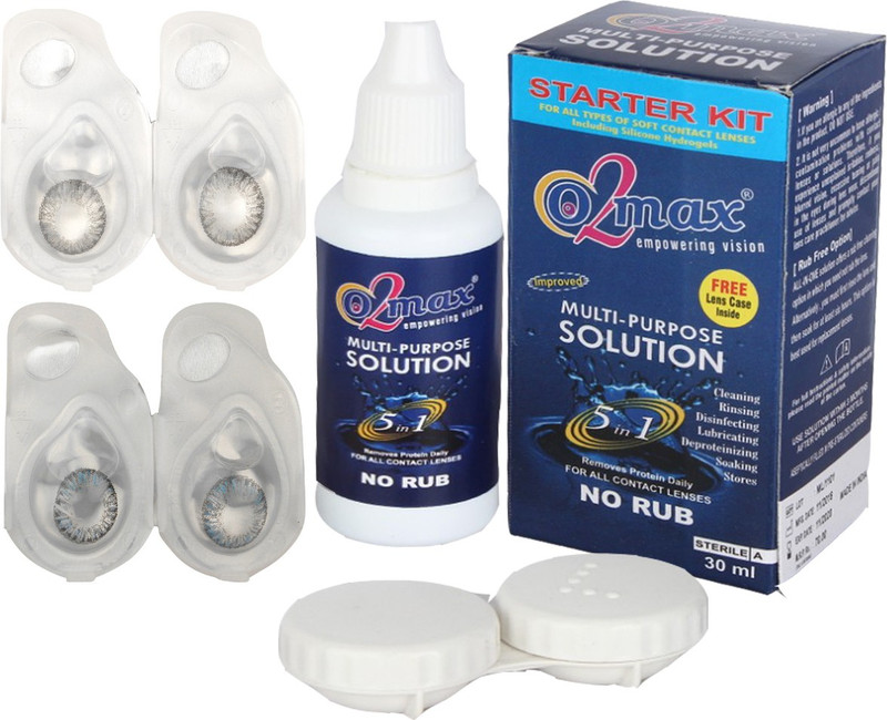 o2max Color contact lens - Zero (Plano) power (2 pairs pack) Weekly(0, Colored Contact Lenses, Pack of 2)
