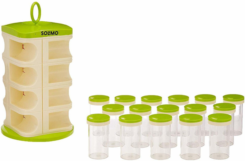 khandelwal crafts 003  - 120 ml Plastic, Glass Spice Container(Pack of 12, Green)