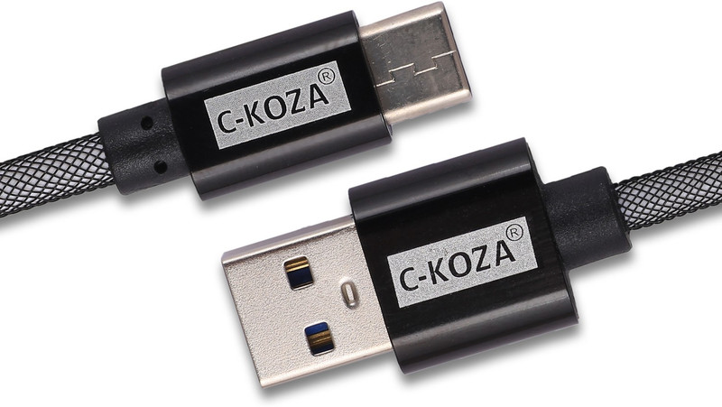ckoza C-54 1 m USB Type C Cable(Compatible with Smartphones, Black, Sync and Charge Cable)