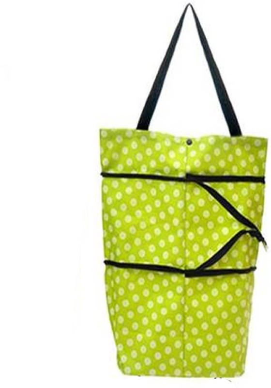 ZoloKing Portable 2 in 1 Shopping Trolley_Bag with Foldable wheels Basket to Shop Grocery Grocery Bag(Green)