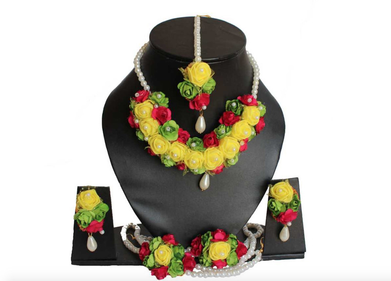 paribhasha Fabric, Paper Jewel Set(Yellow, Green, Red)