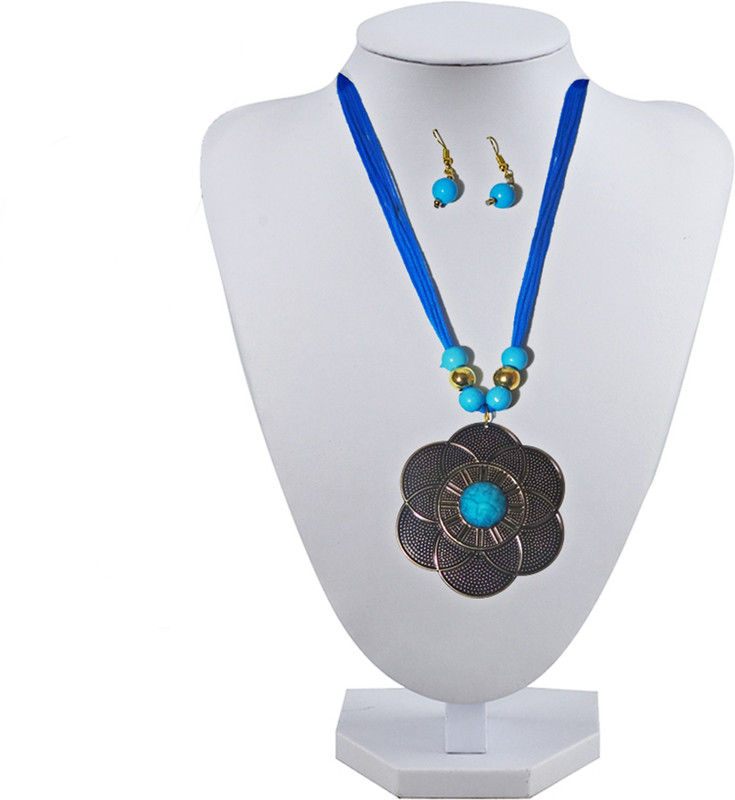 odeza fashion Alloy, Fabric, Plastic Jewel Set(Turquoise, Blue)