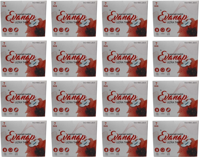 evanap cotton napkin pack of 16-L-240 mm Sanitary Pad(Pack of 16)