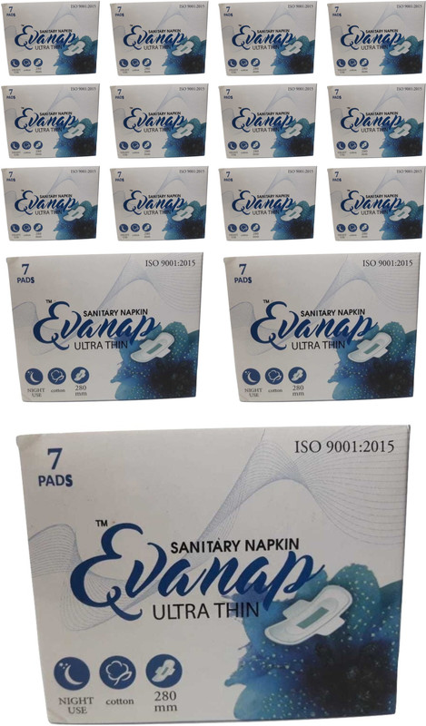 evanap ultra thin cotton pad pack of 15 each pack 7 nos Sanitary Pad(Pack of 15)