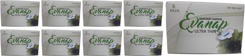 evanap ultra thin cotton pad 320 mm-XXL, pack of 9,each pack 5 nos Sanitary Pad(Pack of 9)