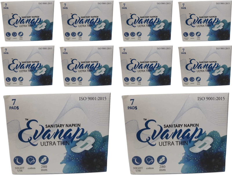 evanap ultra thin cotton napkin pack of 10-XL-280 mm Sanitary Pad(Pack of 10)