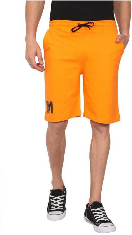 therihitss Solid Men Orange Regular Shorts