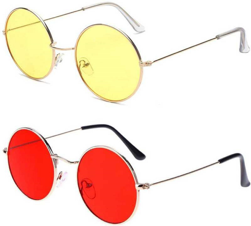 eyevitals Round Sunglasses(Blue, Yellow)