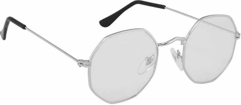 jazz style Round, Oval, Over-sized Sunglasses(Clear)