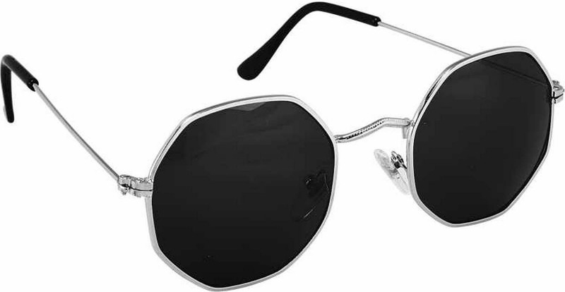 jazz style Round, Wrap-around, Oval Sunglasses(Black)