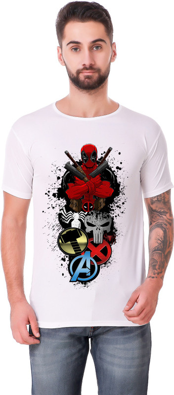 mystics Printed Men Round Neck White T-Shirt