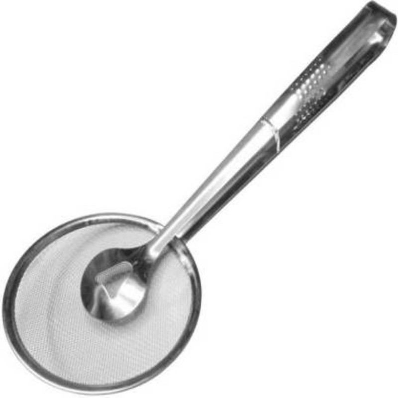 Jiyan Enterprise JN852 Stainless Steel Mesh Strainer Oil Residue Cooking Fryer Strainer Tong Oil Frying BBQ Filter Colander Kitchen Tool 25 cm Utility Tongs(Pack of 1)