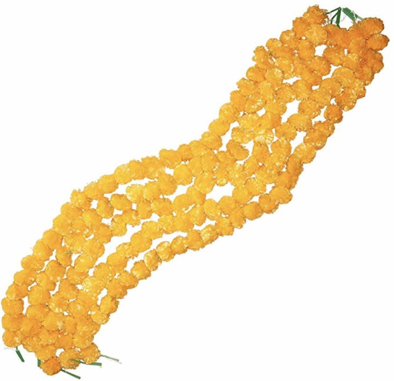 Dilse Dilse Artificial Marigold Flower Strings Orange Color Party