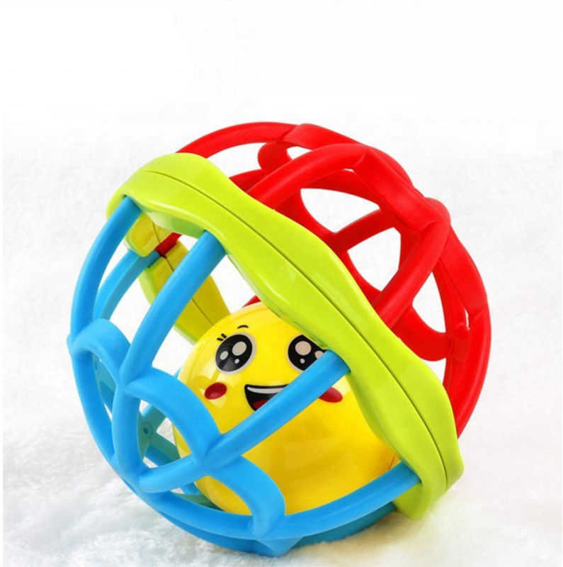 hinik Kid's Soft Plastic Rubber Body Rolling Hand Rattle(Multicolor)