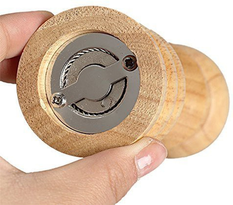 damurhu Grinder Mixer Burr Muller, Salt and Spice (Natural Wood),Small Wooden Traditional Pepper Mill(Beige, Pack of 1)