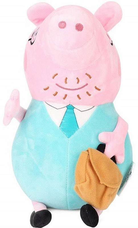skky bell Peppa Pig Daddy Pig With Bag Medium Size  - 30 cm(Multicolor)