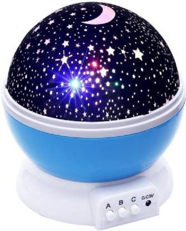 crownmart Projector Rotating Moon Stars Projector Led Night Lamp(14.5 cm, Blue)