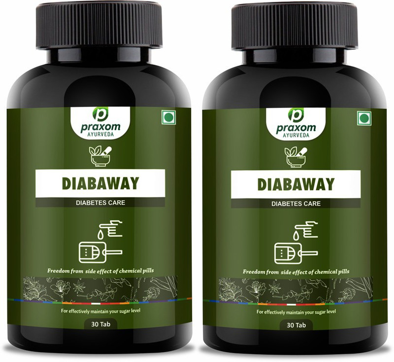 praxom DIABAWAY Pack of two ( 30+30 Tablets ) for Diabetes(60 Tablets)