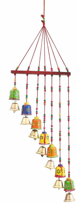spk Handmade Decorative Hanging -Wind Chimes Wood Windchime(45 inch, Multicolor)