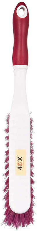 4cx Car Seat / Carpets / Mats / Bed Cleaning Microfibre with Hard Plastic Wet and Dry Brush(White, Red, Pack of 1)