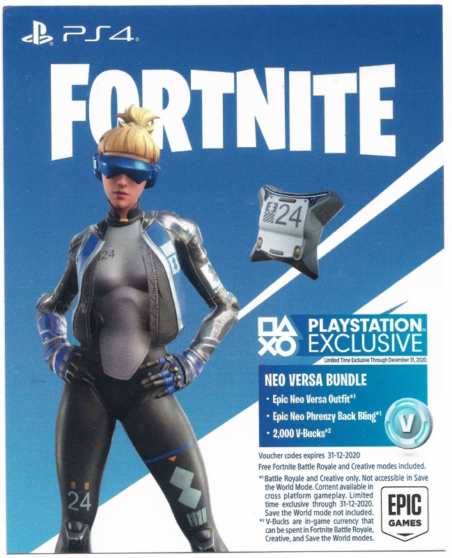 Fortnite Neo Versa Bundle (SEA) with Game Add-On(Code in the Box - for PS4)