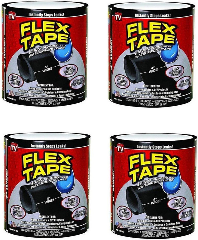 baluda Flex Tape Black 4" X 5' 11 cm Floor Marking Tape 11 cm Anti Slip Tape(Black Pack of 4)