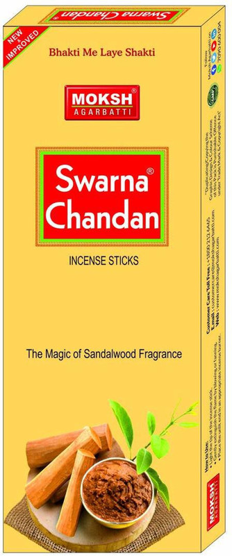Moksh Agarbatti Swarna Chandan Incense Sticks, Pack of 8, Each Pack Weighs 80 GMS Chandan Agarbattis(85 Units)