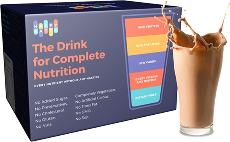 happy ratio The Drink for Complete Nutrition Chocolate- Pack of 10 Protein Blends(1 kg, Chocolate)