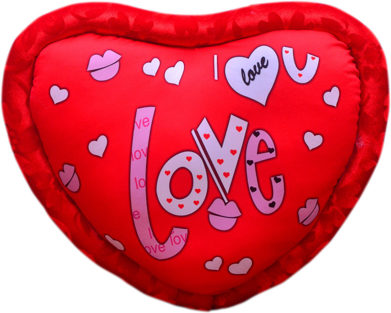 waynet WN Love Heart Shaped Cute and Lovely Soft Pillow  - 35 cm(Red)