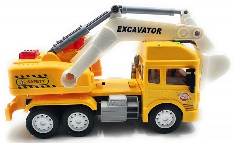 trusmile Pull Back Vehicles Excavator Truck(Yellow, White)