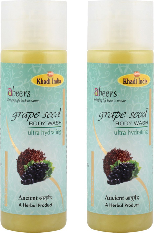 khadi abeers GRAPESEED_BODYWASH - PACK OF 2 (500ml)(500 ml, Pack of 2)