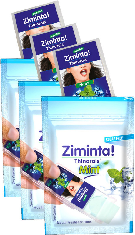 ziminta Mouth Freshener Orally Disintegrating Strips ( Sugar Free ) - 30 Strips (Mint Flavour) - Pack Of 3 Strip(5 g)