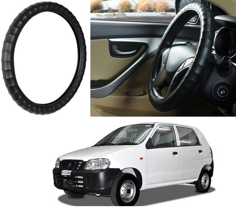 Auto Kite Steering Cover For Maruti Alto(Black, Leatherite)