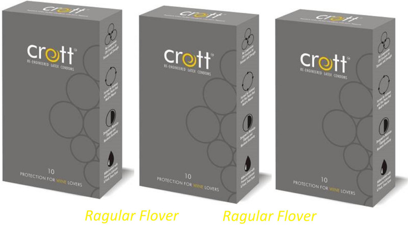 crott Combo set for condoms for men extra time long time Ragular flover Condom(Set of 3, 30S)