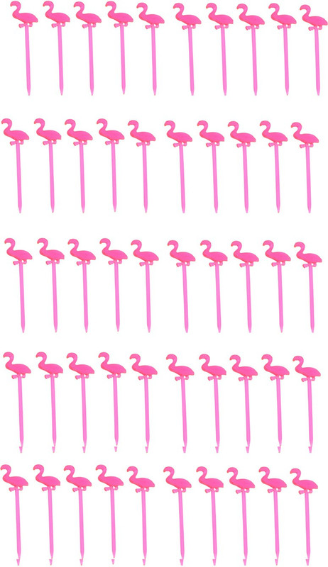 Nema Flamingo Reusable Fork - 50Pcs - Pink Disposable Brass Serving Fork Set(Pack of 50)