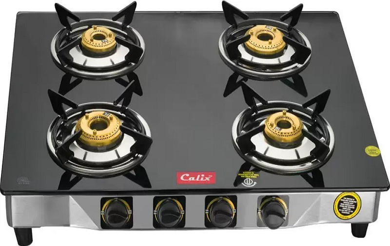 calix Stainless Steel Manual Gas Stove(4 Burners)