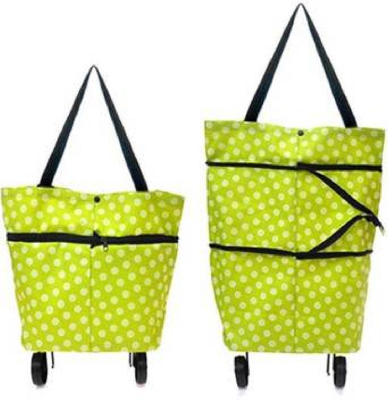 sellerzone New latest Lightweight Shopping Trolley Wheel Folding Travel Luggage Bag Storage Basket (Pack of 1) Grocery Bag(Multicolor)