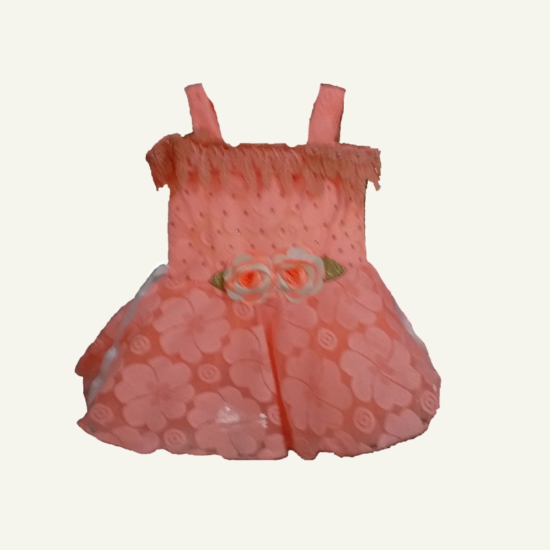 Sweet Angel Girls Midi/Knee Length Party Dress(Pink, Short Sleeve)