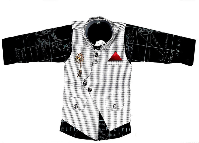 fashion pari Indi Boys Wedding Blazer, Shirt and Trouser Set(White Pack of 3)