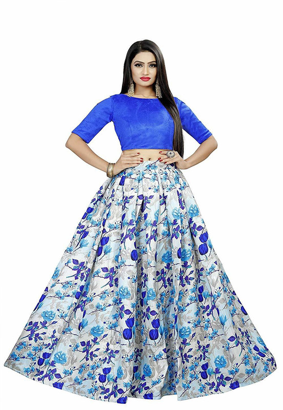lady mania Printed Semi Stitched Ghagra Choli(Multicolor)