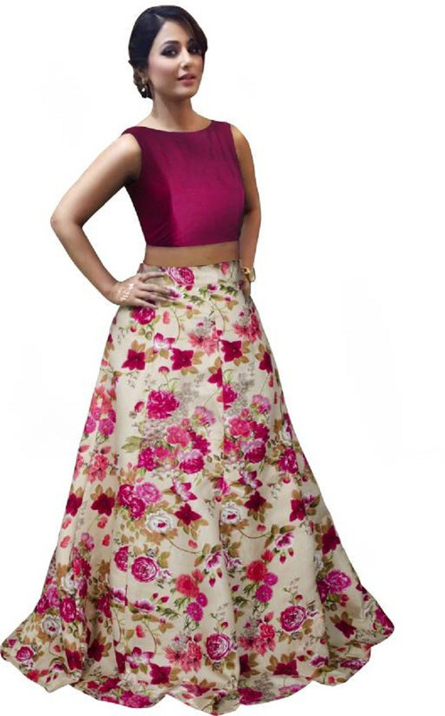 rukhsar fab Printed Semi Stitched Lehenga Choli(Multicolor)
