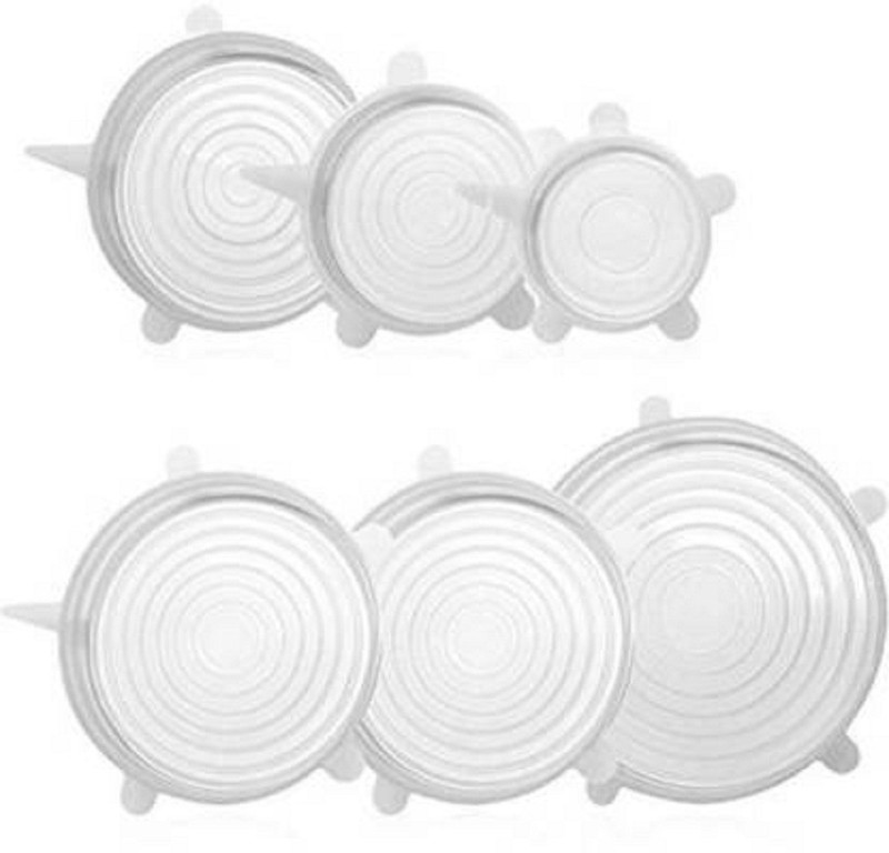 SKYCITY Home Set of 6, Silicon Vaccum Lids,Microwave Safe 10 inch Lid Set, Pack of 6(Silicone)
