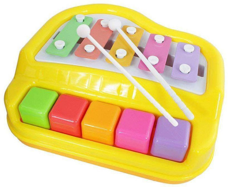 letzol Xylophone + Piano Musical Toy with 2 Mallets for Children(Multicolor)