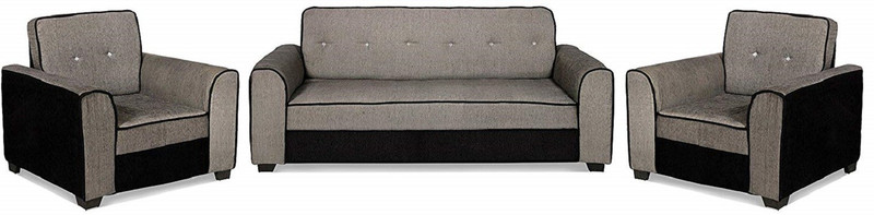 gnanitha Fabric 3 + 1 + 1 silver Sofa Set